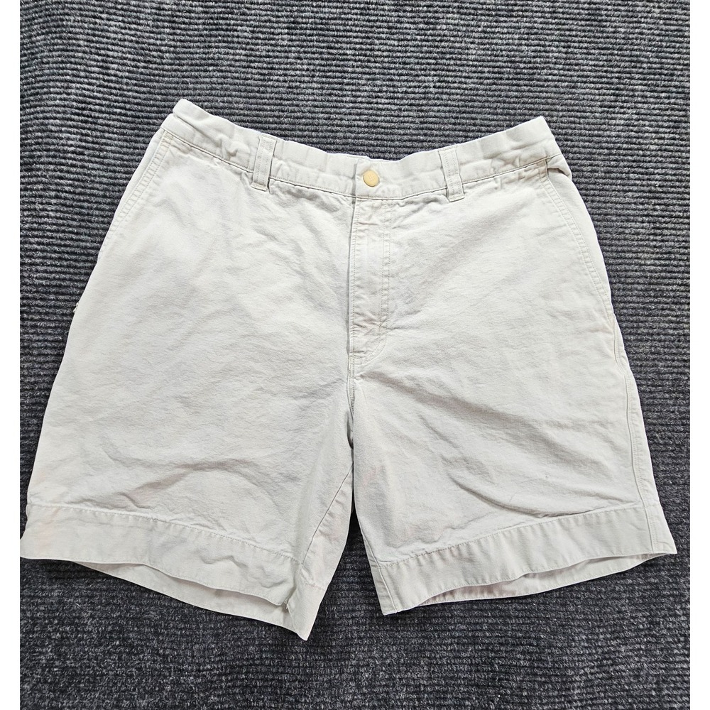 Columbia Authentic Active Cargo Shorts Mens 34 Beige Cotton Outdoor 8" Inseam